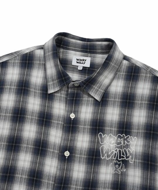 EMBROIDERED GRAPHIC CHECK LONG SLEEVE SHIRT