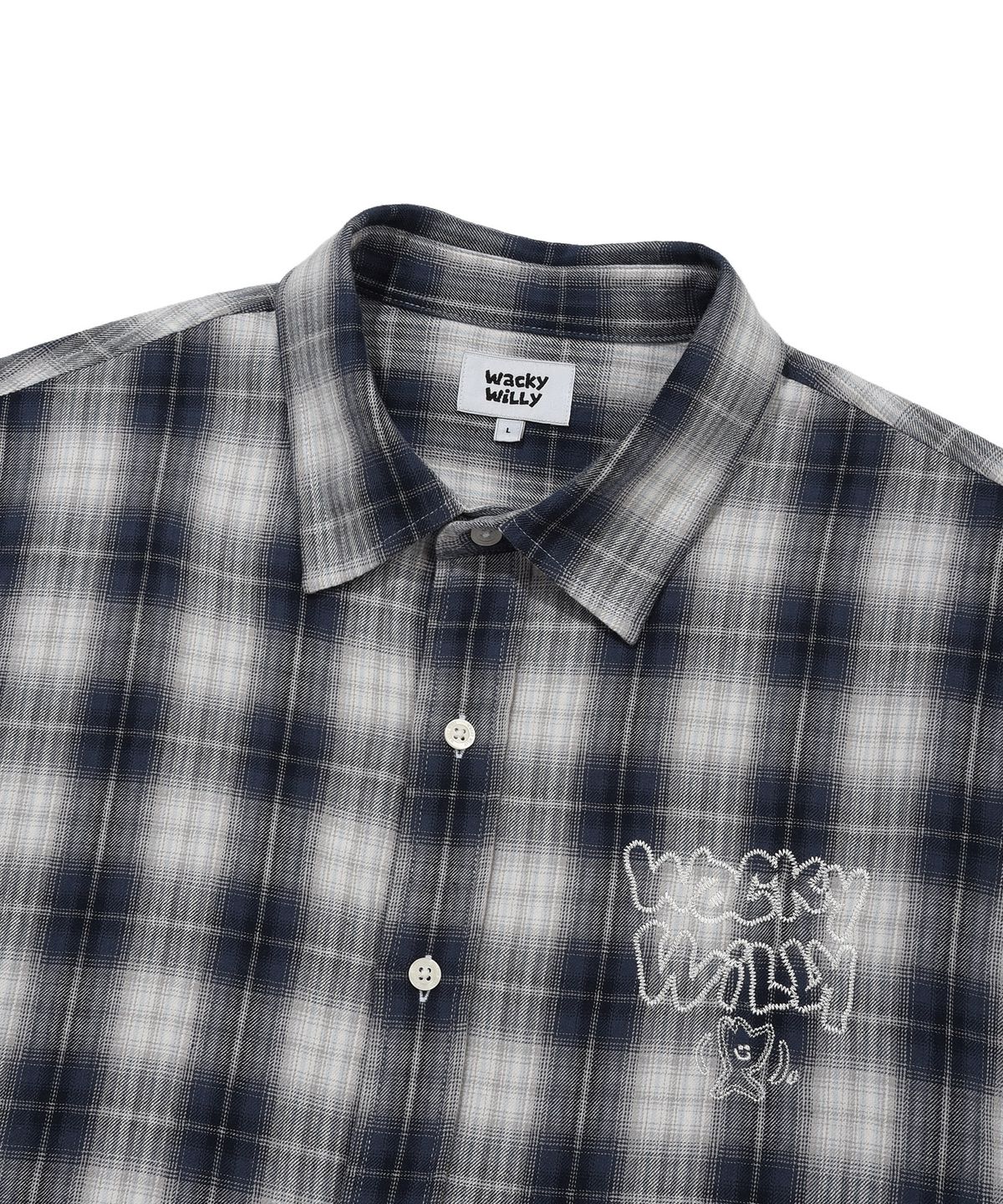 EMBROIDERED GRAPHIC CHECK LONG SLEEVE SHIRT