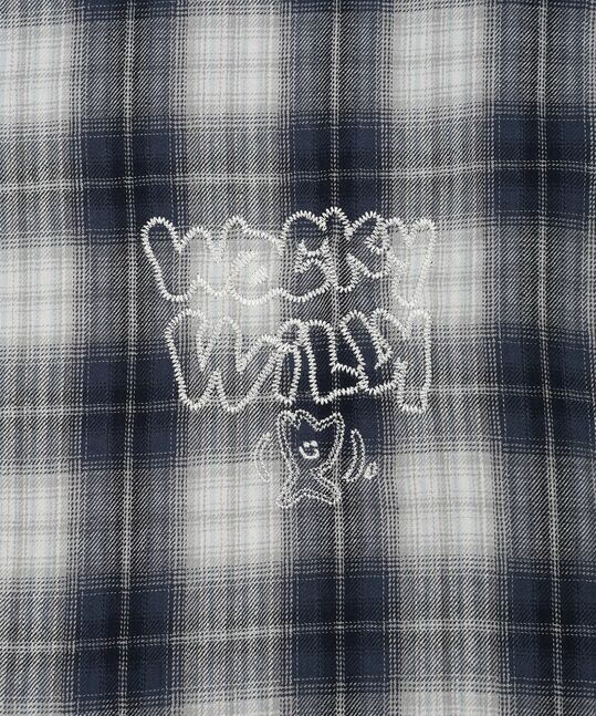 EMBROIDERED GRAPHIC CHECK LONG SLEEVE SHIRT