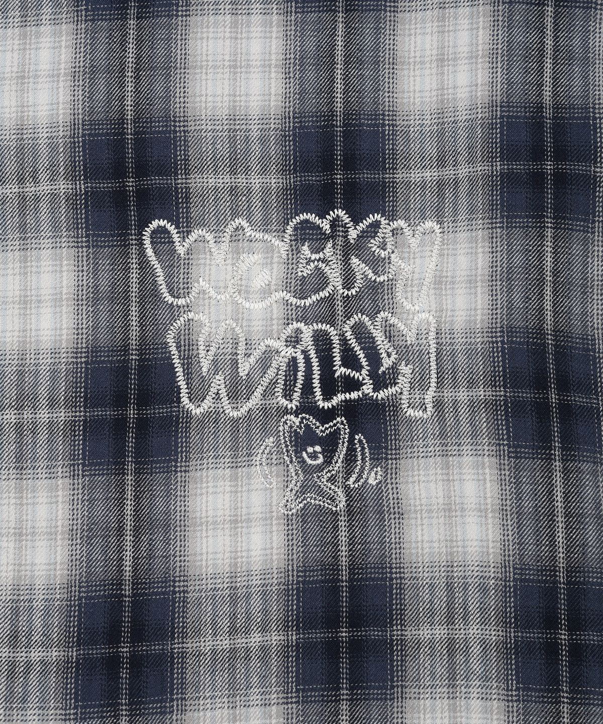 EMBROIDERED GRAPHIC CHECK LONG SLEEVE SHIRT