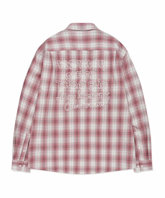 EMBROIDERED GRAPHIC CHECK LONG SLEEVE SHIRT
