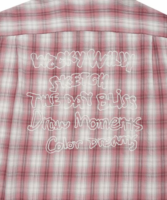 EMBROIDERED GRAPHIC CHECK LONG SLEEVE SHIRT