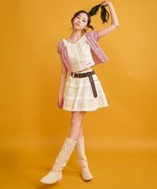 WOMEN RUFFLE MINI SKIRT