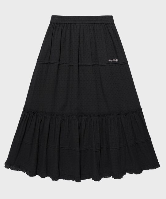 WOMEN'S COTTON TIERED LONG SKIRT