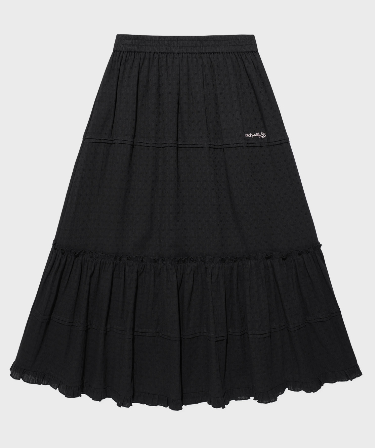 WOMEN'S COTTON TIERED LONG SKIRT