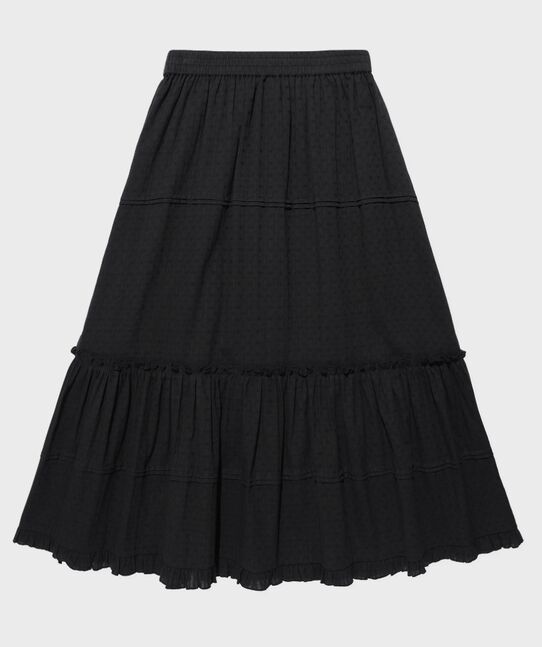WOMEN'S COTTON TIERED LONG SKIRT
