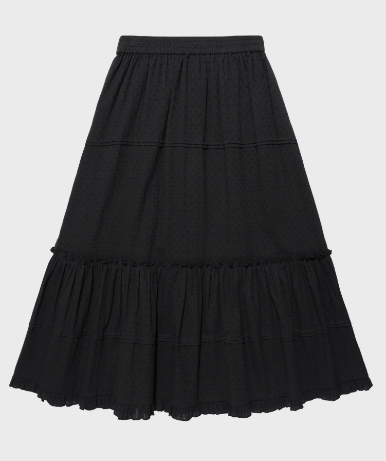 WOMEN'S COTTON TIERED LONG SKIRT