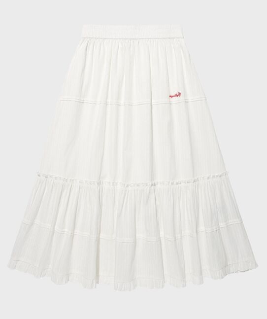 WOMEN'S COTTON TIERED LONG SKIRT