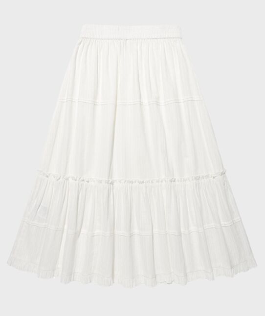 WOMEN'S COTTON TIERED LONG SKIRT