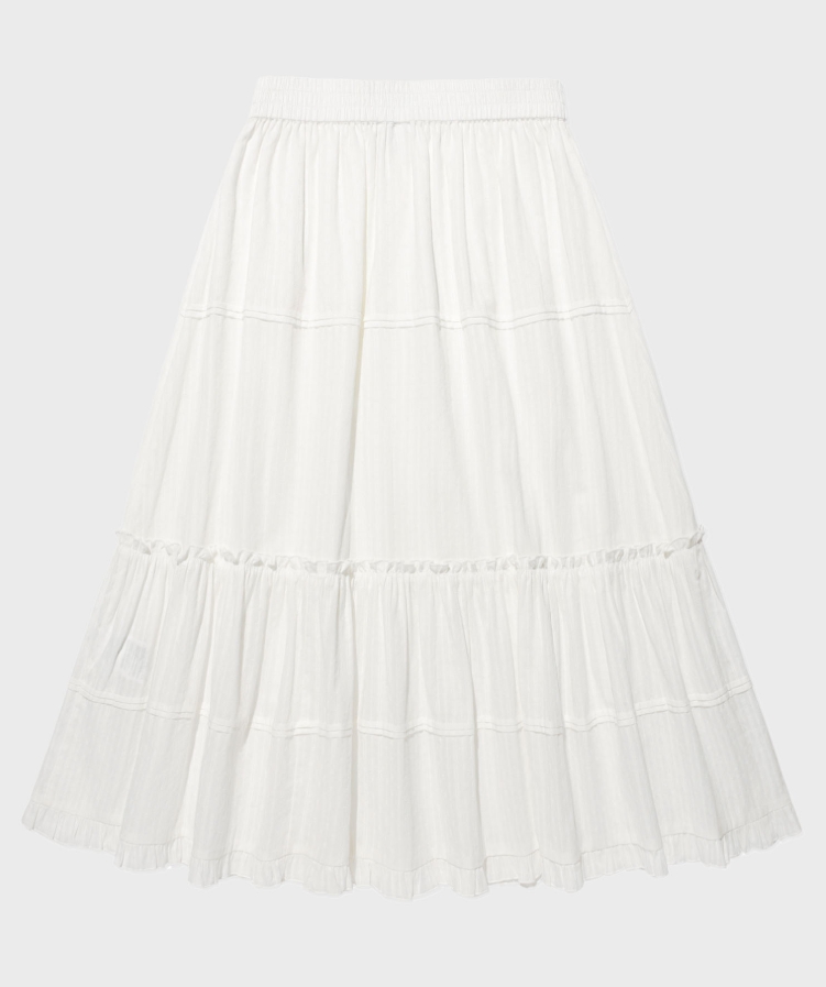 WOMEN'S COTTON TIERED LONG SKIRT