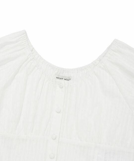 WOMEN'S SHIRRING PUFF BLOUSE