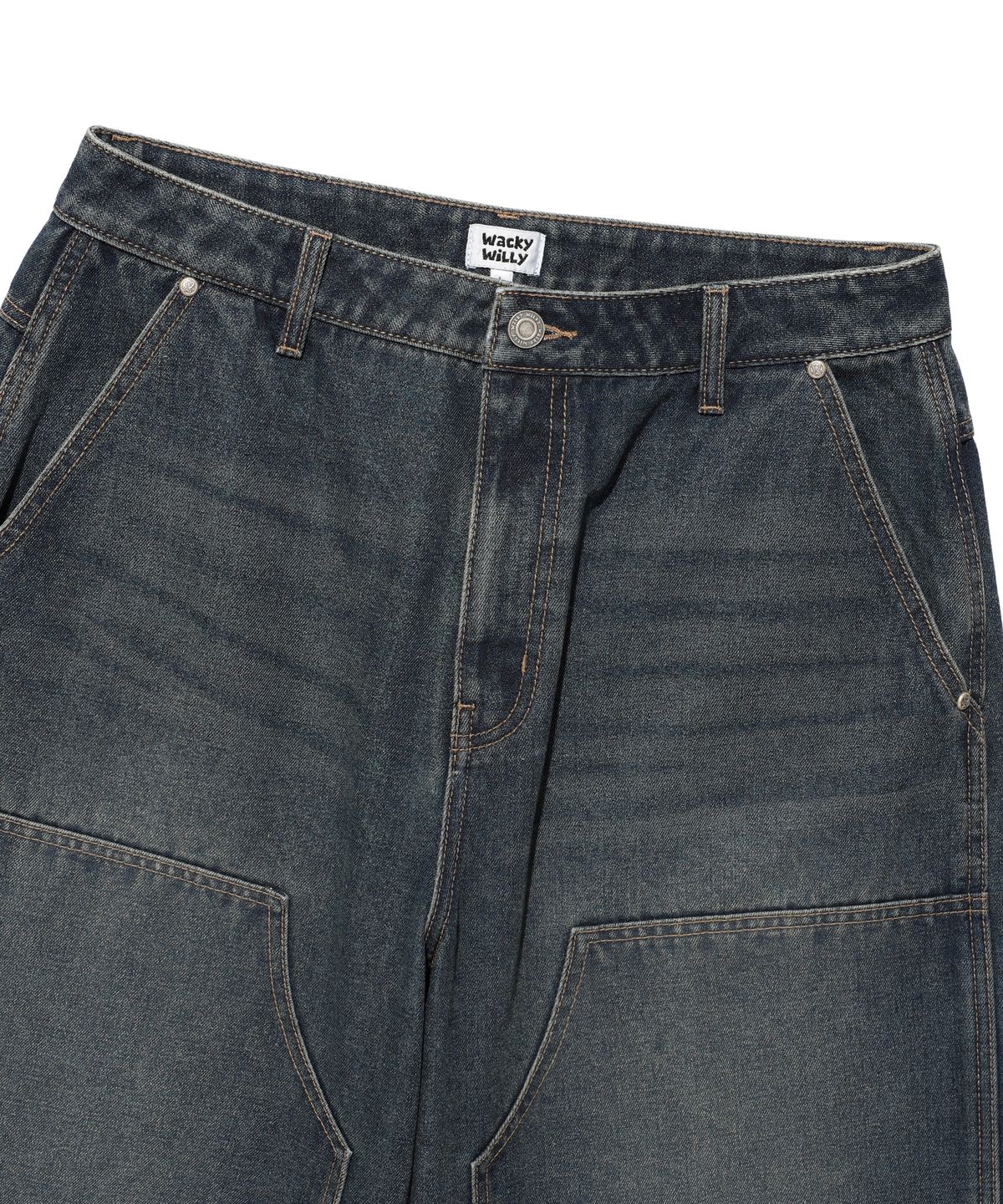 DOUBLE-KNEE DENIM SHORTS