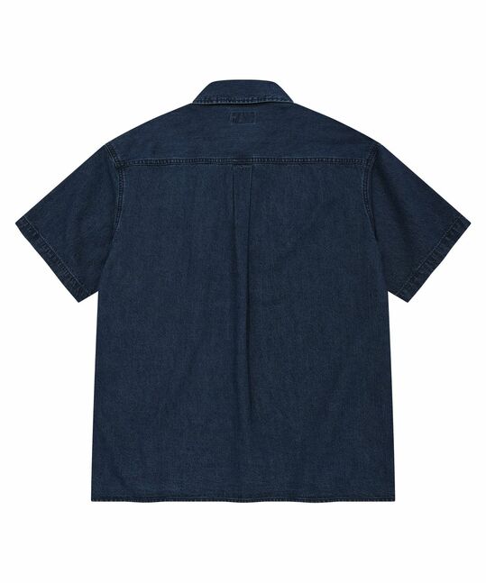 WASHED DENIM SHORT-SLEEVE SHIRT