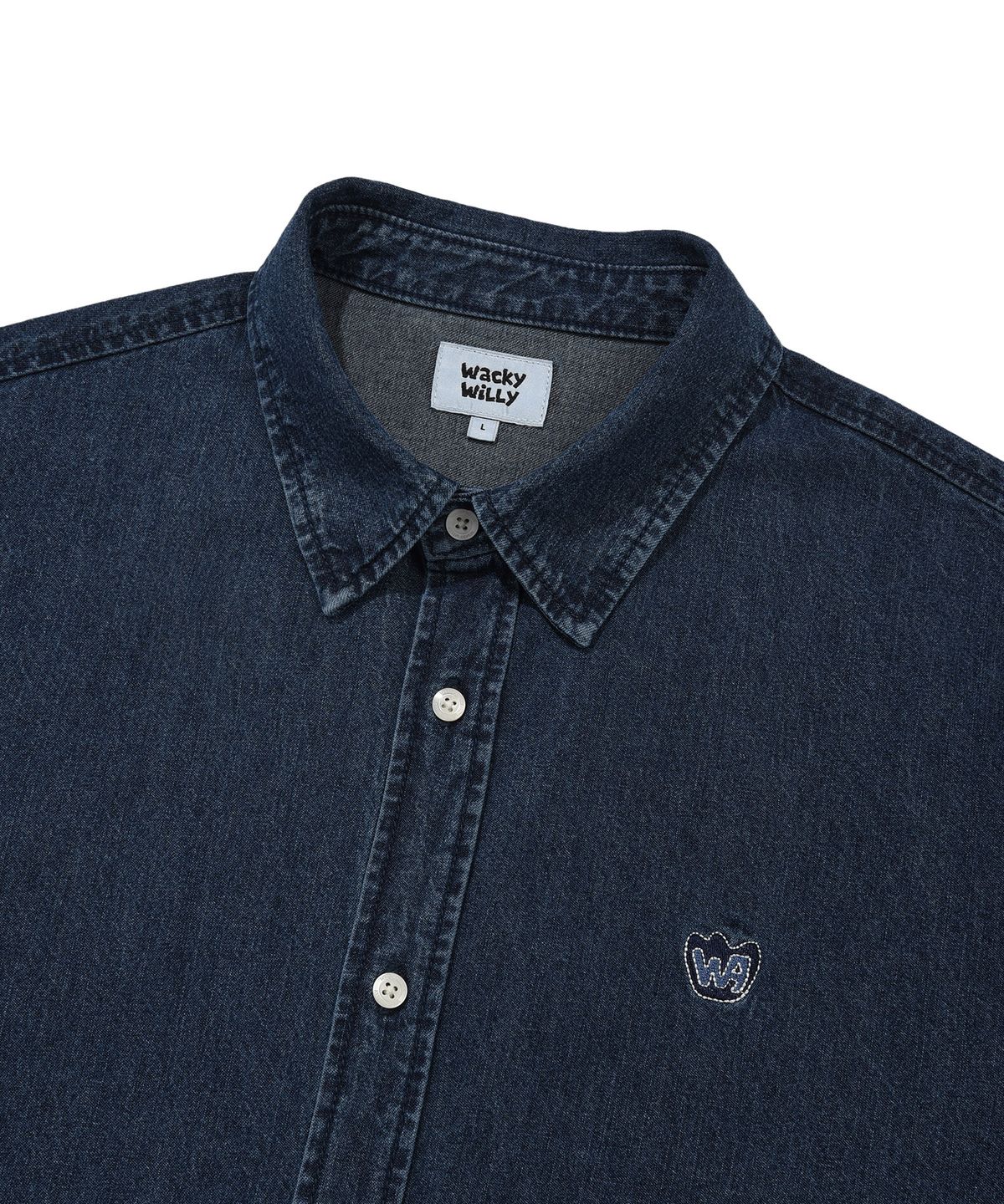 WASHED DENIM SHORT-SLEEVE SHIRT