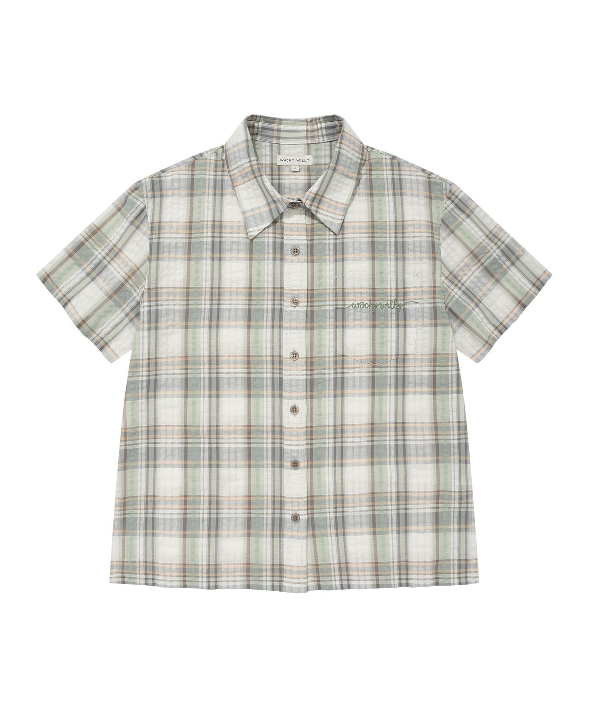 WOMEN’S SEMI-OVERSIZED CHECK SHORT-SLEEVE SHIRT