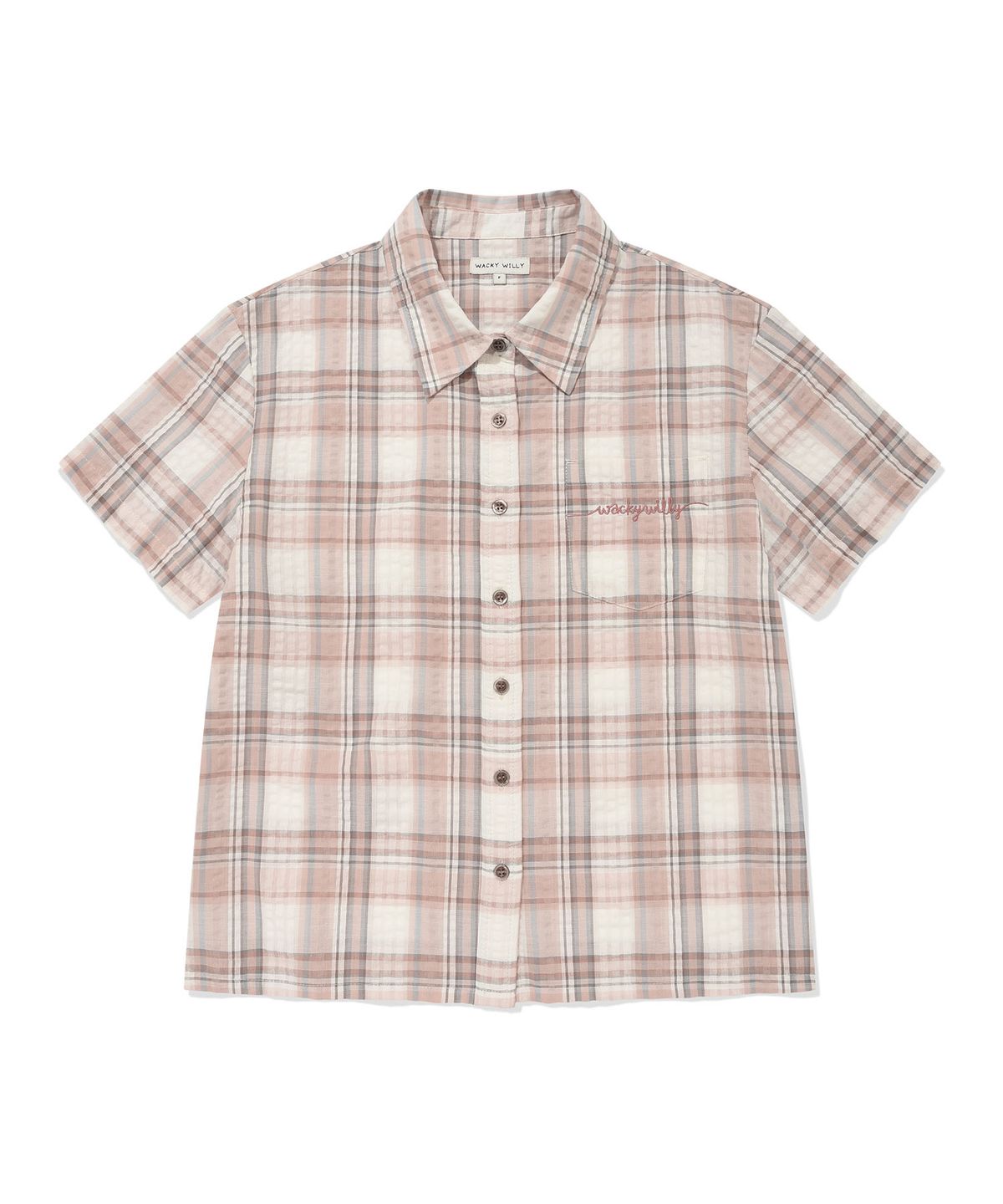 WOMEN’S SEMI-OVERSIZED CHECK SHORT-SLEEVE SHIRT