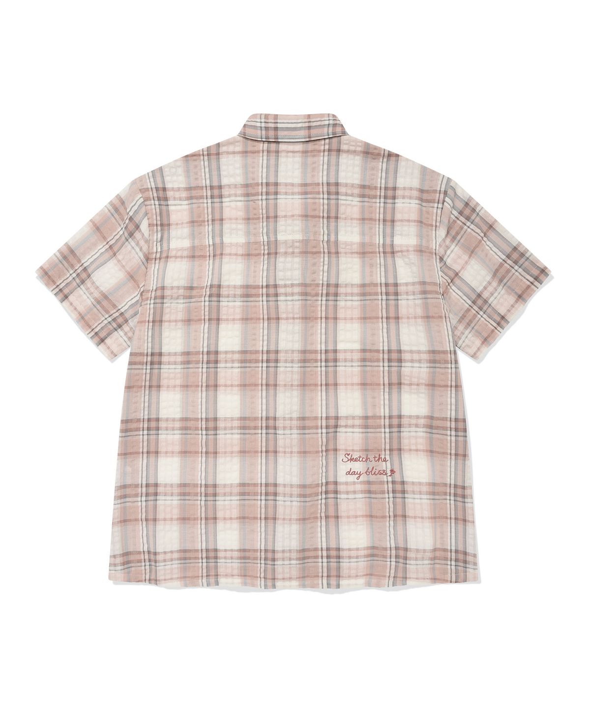 WOMEN’S SEMI-OVERSIZED CHECK SHORT-SLEEVE SHIRT