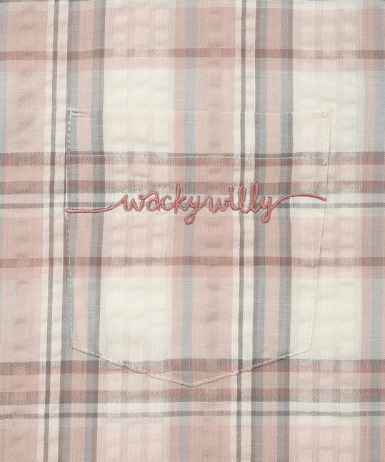 WOMEN’S SEMI-OVERSIZED CHECK SHORT-SLEEVE SHIRT