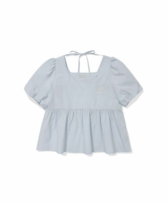 WOMEN’S SQUARE-NECK COTTON BLOUSE