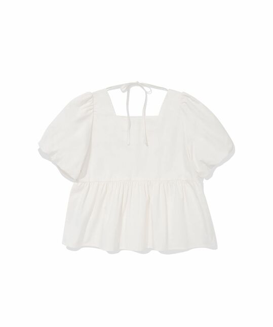 WOMEN’S SQUARE-NECK COTTON BLOUSE