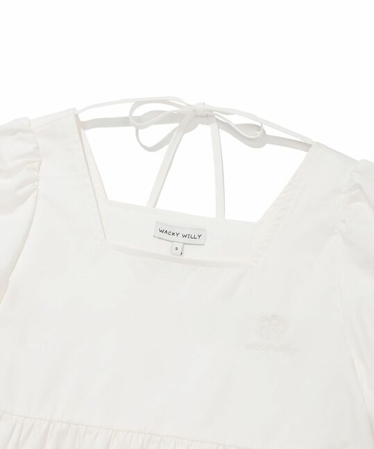 WOMEN’S SQUARE-NECK COTTON BLOUSE