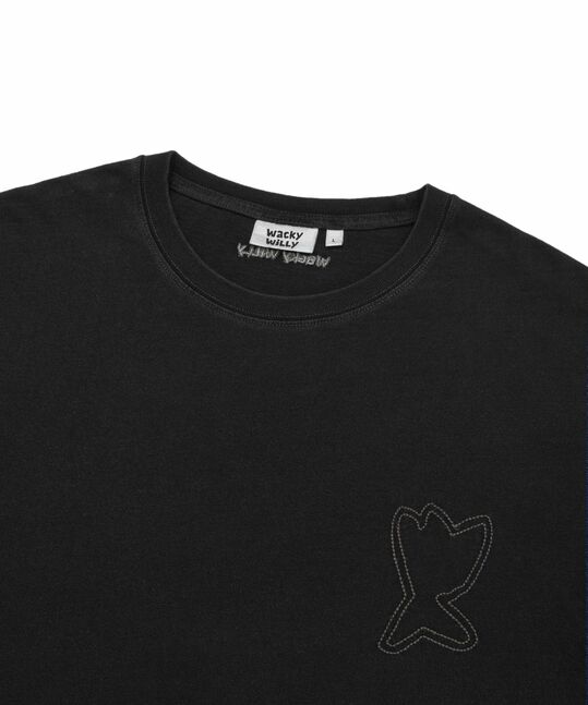 DENIM LIKE SHORT SLEEVE T-SHIRT
