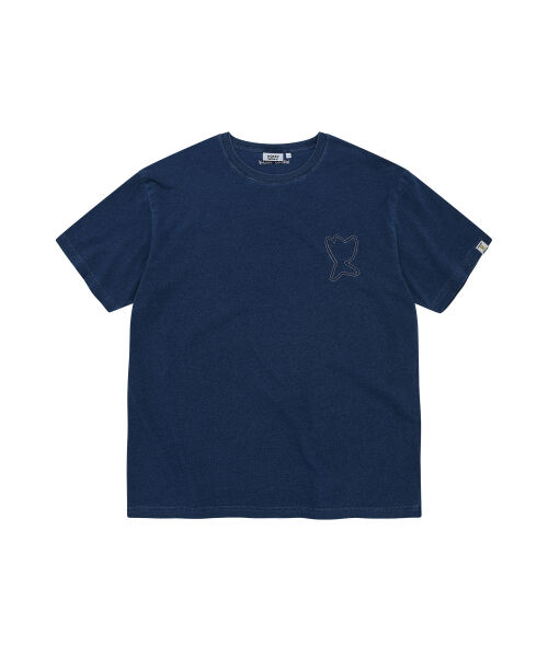 DENIM LIKE SHORT SLEEVE T-SHIRT