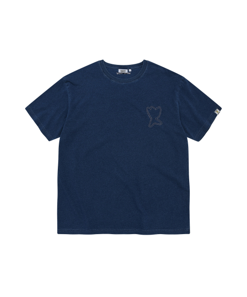 DENIM LIKE SHORT SLEEVE T-SHIRT