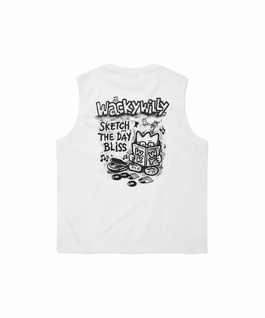 1-COLOR GRAPHIC SLEEVELESS