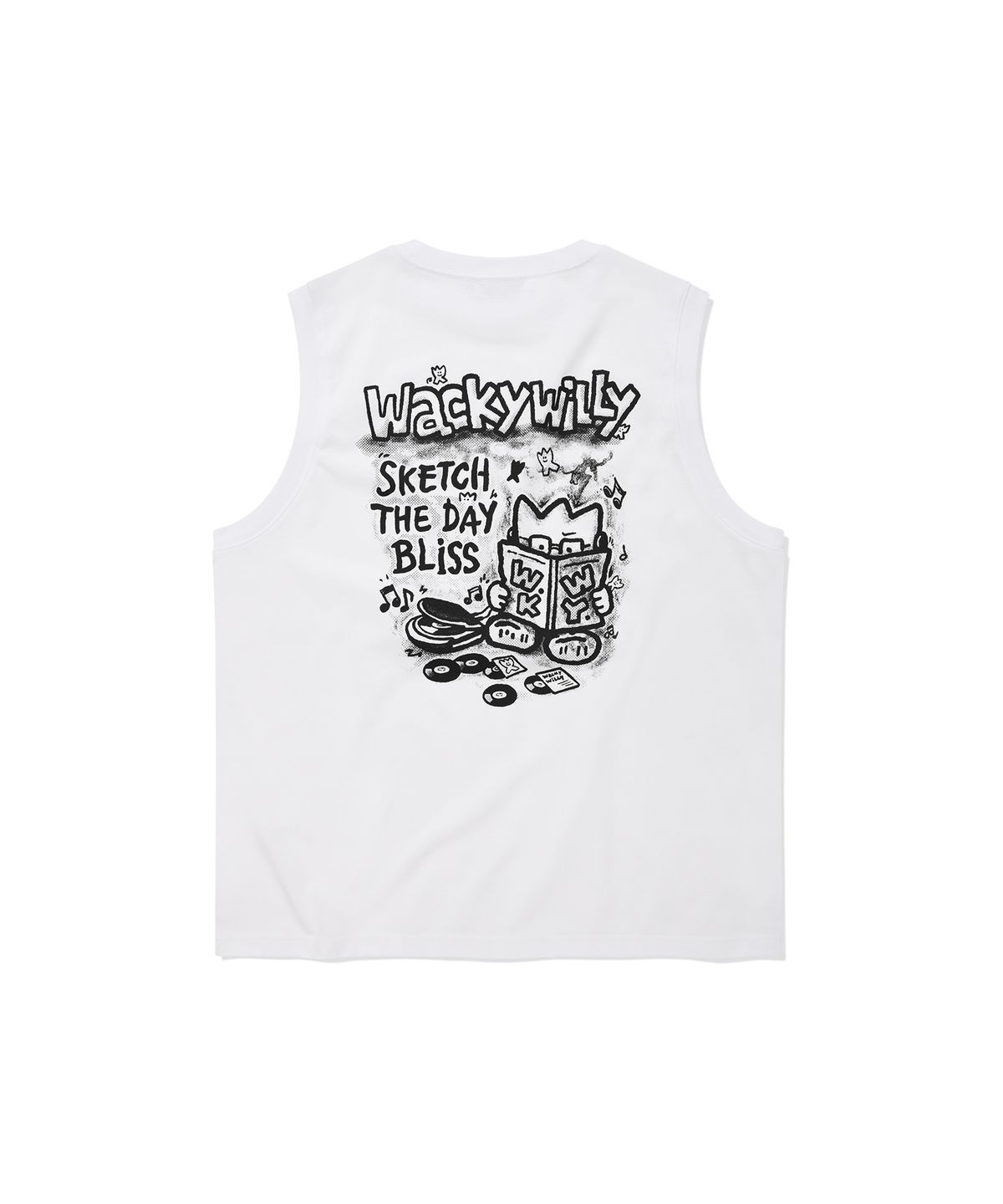 1-COLOR GRAPHIC SLEEVELESS