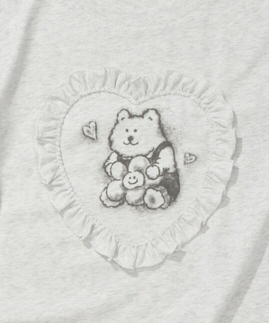 WOMEN’S HEART RUFFLE T-SHIRT