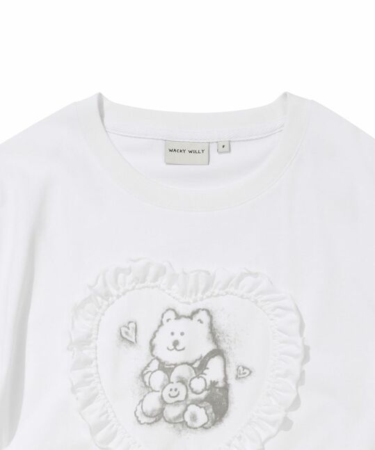 WOMEN’S HEART RUFFLE T-SHIRT