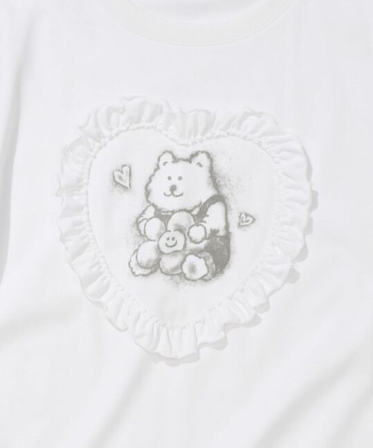 WOMEN’S HEART RUFFLE T-SHIRT