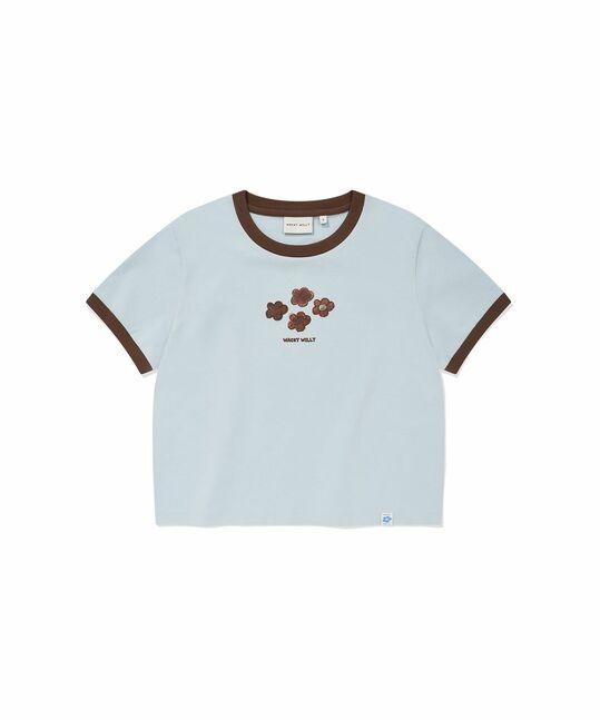 WOMEN’S RINGER GRAPHIC CROPPED T-SHIRT