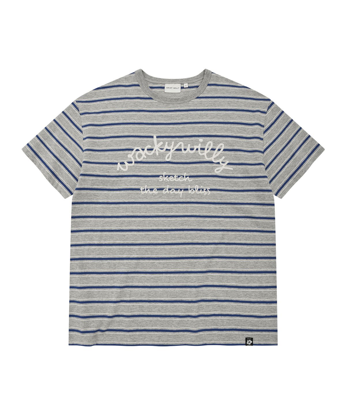 WOMEN’S LETTERING EMBROIDERY STRIPE T-SHIRT