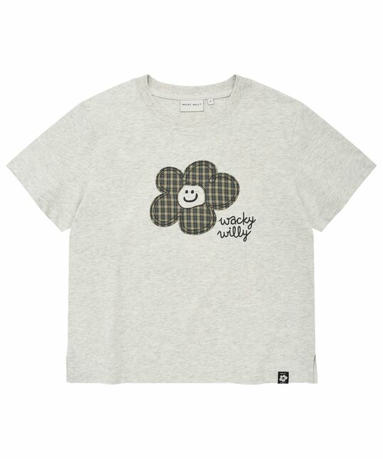 WOMEN’S CHECK LILY SEMI-CROPPED T-SHIRT