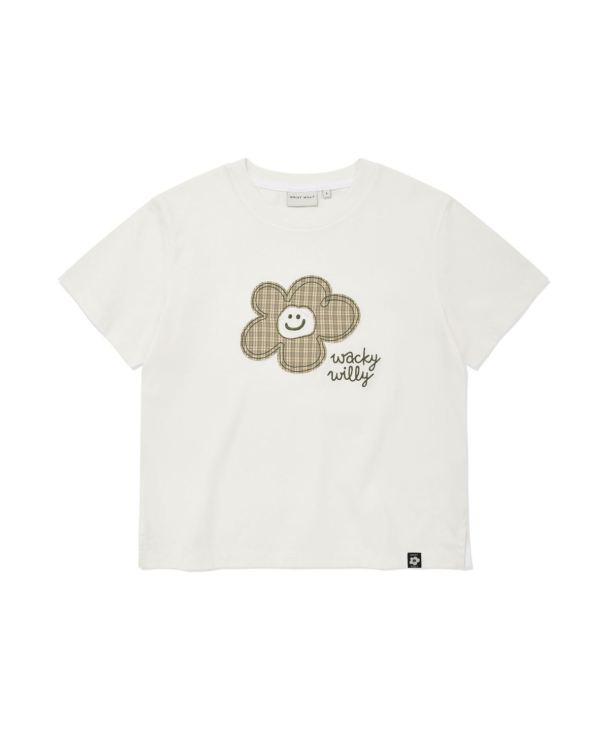 WOMEN’S CHECK LILY SEMI-CROPPED T-SHIRT