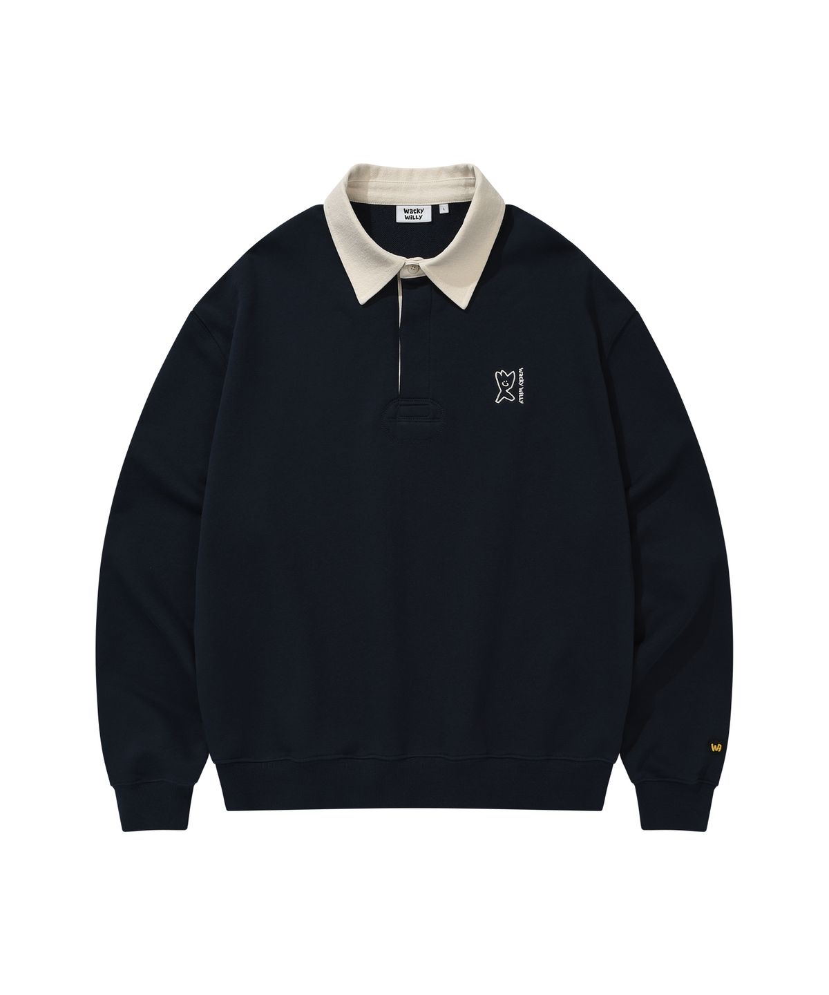 COLLAR CONTRAST COLOR SWEAT SHIRTS