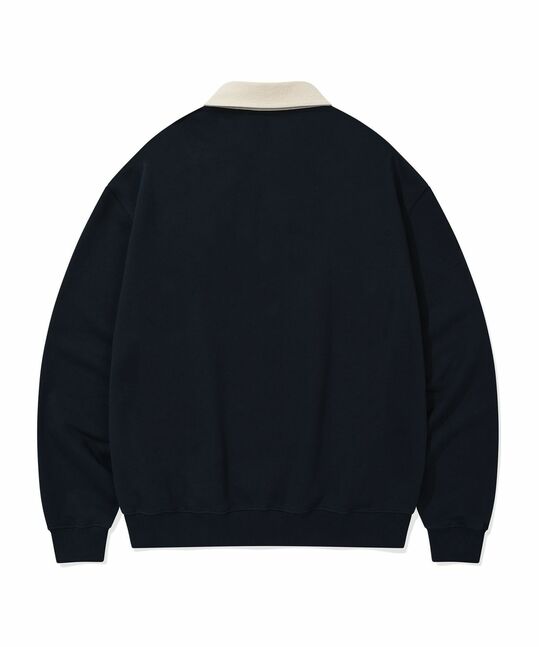 COLLAR CONTRAST COLOR SWEAT SHIRTS