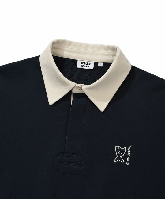 COLLAR CONTRAST COLOR SWEAT SHIRTS