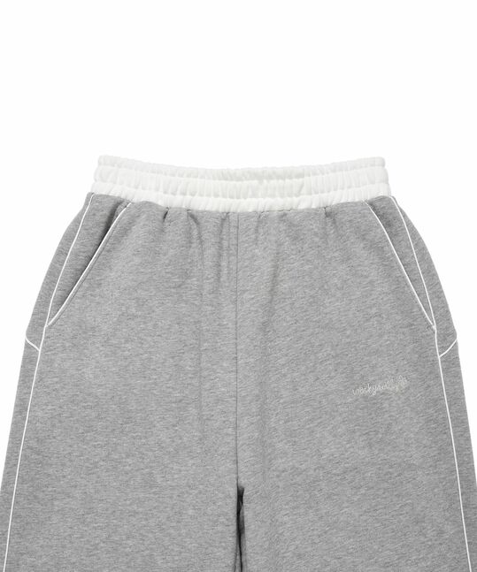 WOMENS CONTRAST WAISTBAND WIDE FIT SWEATPANTS