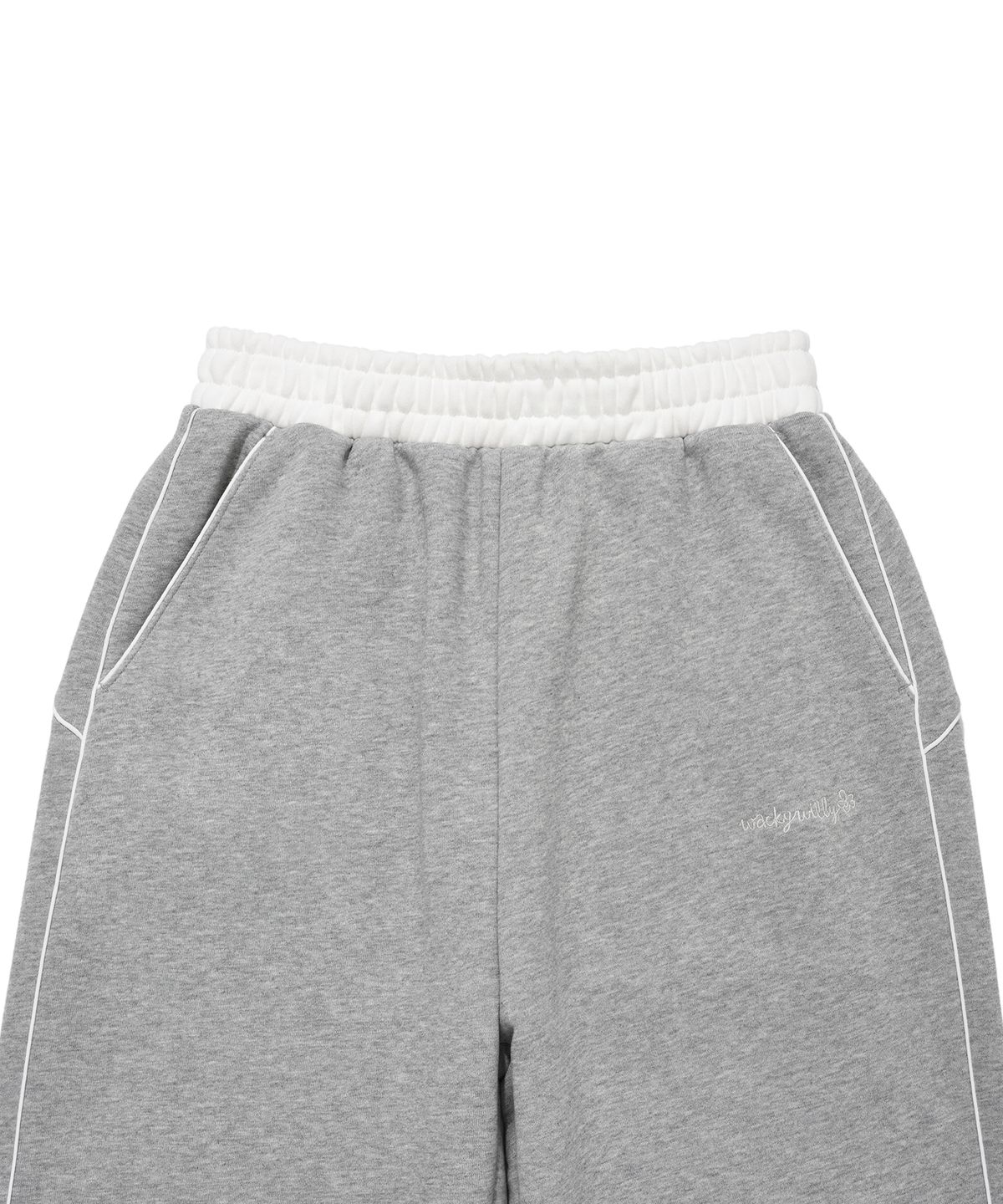 WOMENS CONTRAST WAISTBAND WIDE FIT SWEATPANTS