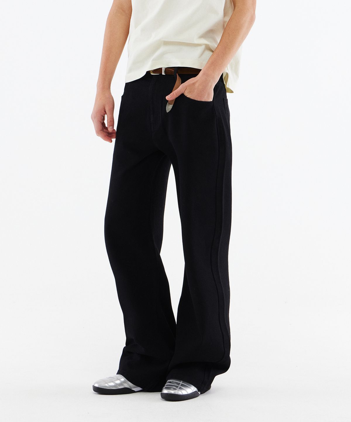 SEMI FLARE DENIM PANTS