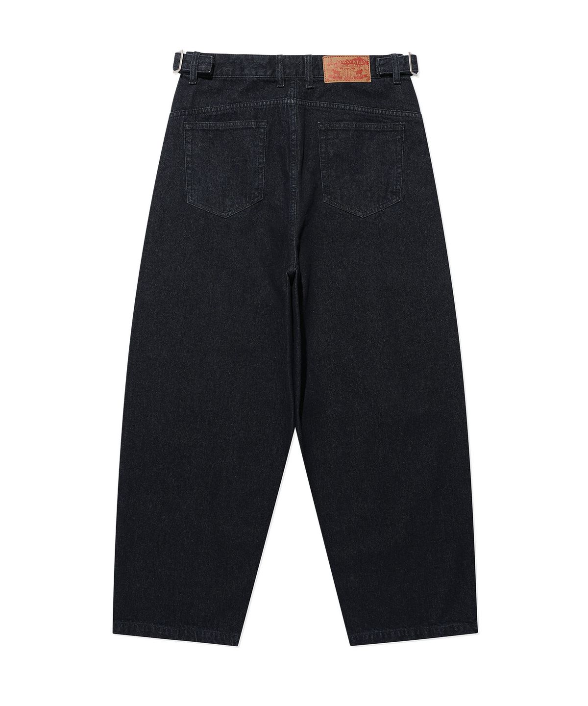WAISTBAND ADJUSTER SEMI-WIDE DENIM PANTS