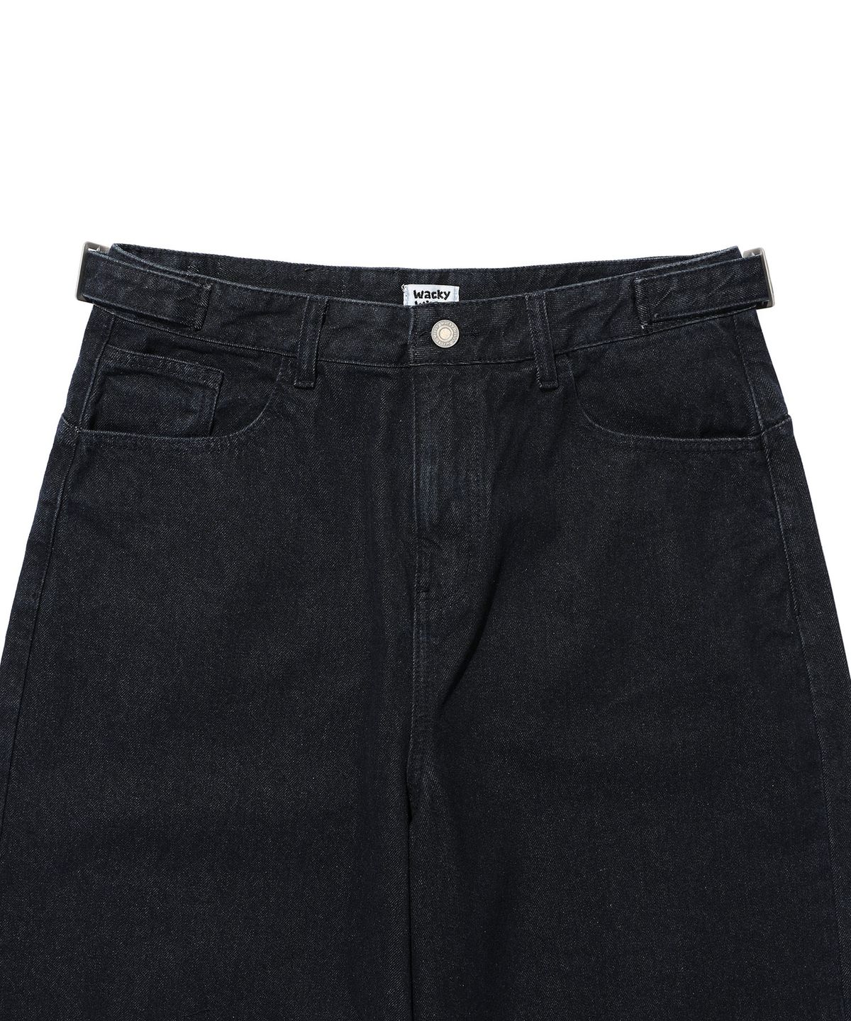 WAISTBAND ADJUSTER SEMI-WIDE DENIM PANTS
