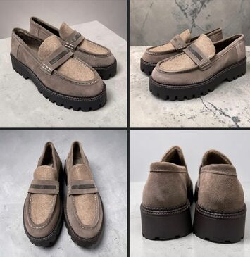 OBBA брэндийн саарал loafers – suede 