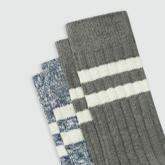 LEVIS REG CUT MOULINE BOOTSOCK   2P