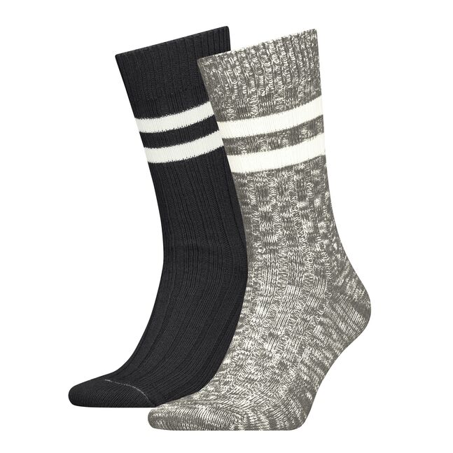 LEVIS REG CUT MOULINE BOOTSOCK   2P