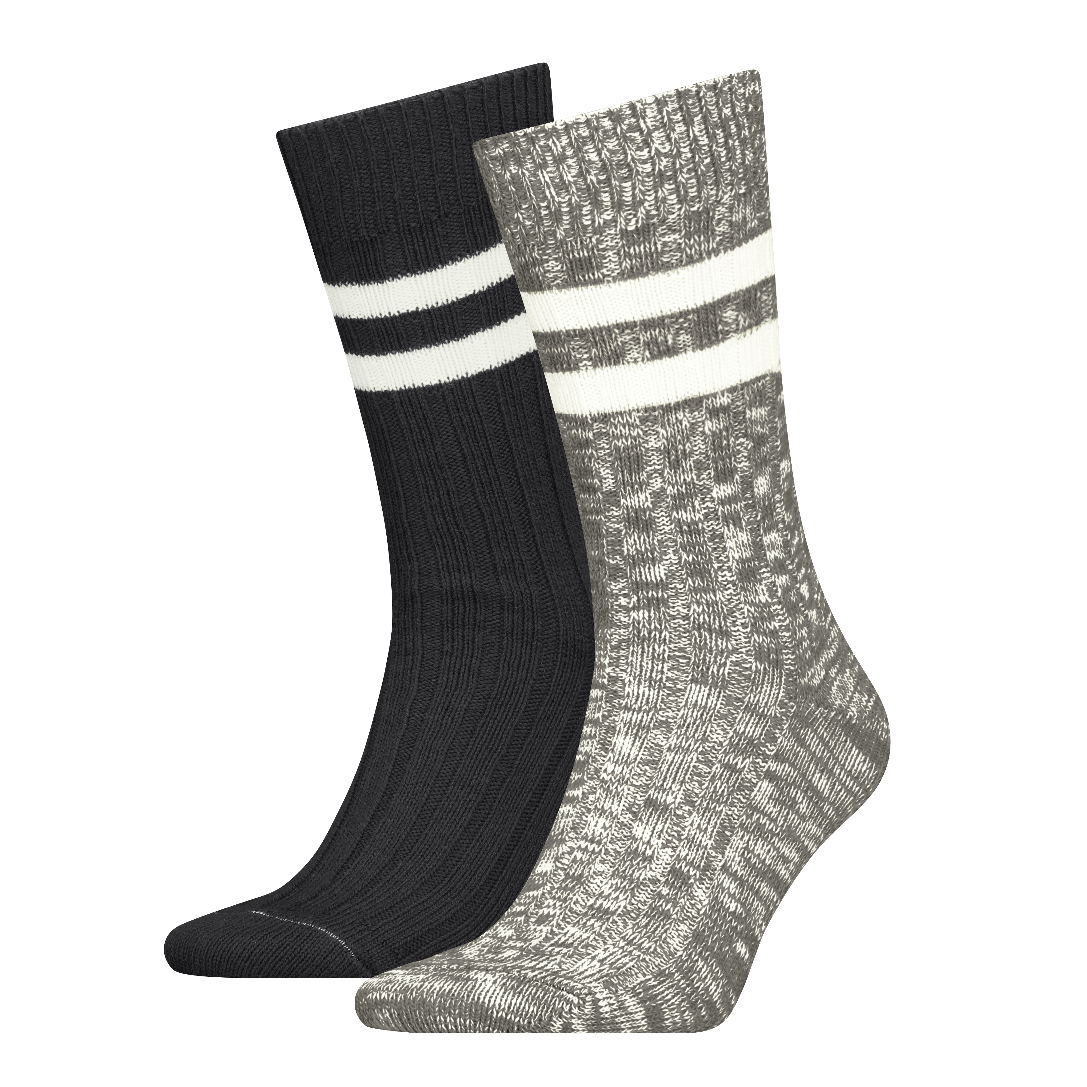 LEVIS REG CUT MOULINE BOOTSOCK   2P