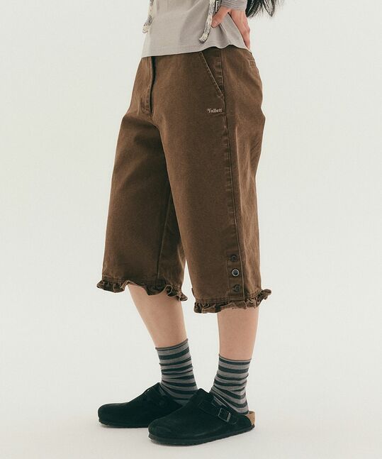 PLEATED CAPRI PANTS